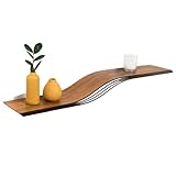 Estantería flotante de pared colgante de madera libro geométrico wandregal estantes de madera moderna de madera muebles hechos a mano (nogal, 120 cm (47.2 pulgadas)