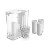 Philips Water Instant Water Filter + 3 cartuchos de filtro de repuesto de 3 l de capacidad, 1 l/min de flujo rápido, recargable a través de USB-C