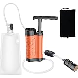 ?? Filtro de agua portátil personal, filtro de agua portátil, sistema de limpieza de agua para supervivencia, filtro de agua de bomba manual ligero para mochileros, senderismo, camping