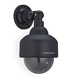 Relaxdays Telecamera Finta di Sorveglianza Cámara Seguridad Falsa, Intermitente, Interior y Exterior, Prevención de Robos, Videovigilancia Mentira, Negro, 1 Unidad