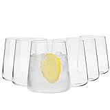Krosno Vasos de Agua Gin Tumbler | Conjunto 6 Piezas | 380 ML | Avant-Garde Collection | Perfectos para Uso en Casa, Restaurante y en Fiestas | Apto para Lavavajillas
