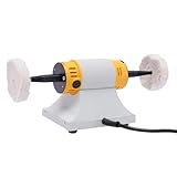 Pulidora multiusos con motor de pulido de 10000 rpm, 230 V, doble cabeza, con 2 husillos en forma de cono, 2 ruedas de tela y 4 tornillos de husillo