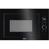 AEG MBE2657SEB Horno Microondas Integrable, 900 W, Capacidad 26 L, Display LCD, Luz interior, Apertura Electrónica, Programa Descongelar, Color Negro, Fabricado en UE