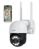 ZOSI 3MP Cámara Vigilancia WiFi Exterior, 2K Cámara Seguridad IP Domicilio con Enchufe Pan 355° Tilt 140°, Detección de Personas y Seguimiento Automático, Visión Nocturna Color, Audio Bidireccional