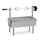 Klarstein Asador Giratorio Barbacoa, 2 en 1, Parrilla Electrica de Cerdo Extra Grande con Ruedas, Asador Pollos Exterior Rejilla Acero Inoxidable