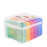 Vaessen Creative Caja de Almacenamiento Coloridas con 6 Compartimentos, 21 x 18,5 x 14 cm