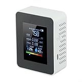 Monitor ambiental 5 en 1, monitor de calidad del aire TVOC HCHO, medidor de humedad de temperatura, temperatura de formaldehído para una detección precisa en interiores