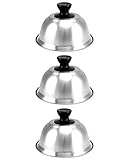 QWORK® 3 Piezas Tapas para Hamburguesas, Campanas para Hamburguesas, Acero Inoxidable, 16 x 10 cm, para Hamburguesa, bistec