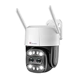 Ctronics Zoom Híbrido 6X Cámara Vigilancia WiFi Exterior con Doble Lente, Camara Seguridad Exterior, Seguimiento Zoom Automático, Detección Humano, Visión Nocturna en Color, Audio Bidireccional, IP66