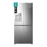 Hisense RQ5P470SYID - Frigorífico Americano 4 Puertas, Class D, 483 L, Alto 178.5 cm x Ancho 79.4 cm, Color Inox, Metal-Tech Cooling, My Fresh Choice, Dual-Tech Cooling, Dispensador de Agua