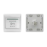AOAMZ puerta salida botón pulsador interruptor puerta para sistema de seguridad para cerradura eléctrica 86 x 86 mm, resistente al agua puerta salida
