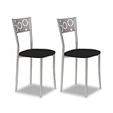 ASTIMESA SCPRNE Dos sillas de Cocina, Metal, Negro, Altura de Asiento 45 cms