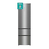 Hisense RM469N4ACD - Frigorífico Combi No Frost Inox Puerta Francesa, Cajón Direct Access Three Door, Motor Inverter, Total No Frost, Ancho 60cm, Altura 2m, 348L