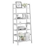 HITNET Estantería de Escalera, Librería de 4 Niveles, Estante Organizador de Almacenamiento de Baño Independiente, Estantería de Suelo para Cocina Que Ahorra Espacio, Blanco