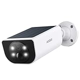 AOQEE Camara Vigilancia WiFi Exterior Solar - 2K Seguridad Camaras Vigilancia Domicilio WiFi sin Cable con Batería, Humana/PIR Sirena, Visión Nocturna Color, IP65, Compatible con Alexa, S1