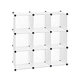 T-LoVendo Armario Modular Cubos. Estantería Zapatero plástico Blanco. Fácil Montaje. Librería Moderna. Ahorra Espacio. Salon, baño, Cocina. 9 Cubos