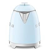 Smeg KLF05PBEU Electric Kettle with a Capacity of 0.8l and a Power of 1400 W KLF05PBEU-pastel Blue, Plastic, Black