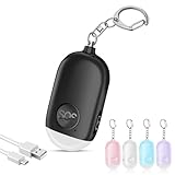 Alarma Personal Autodefensa de Bolsillo Hion - Llavero de Defensa Personal Recargable 130 dB con Iluminación LED para Mujeres, Niños y Personas Mayores - Potente y Confiable(Negro, 1)