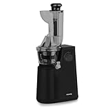 H.Koenig GSX24 Licuadora para Frutas y Verduras de Prensado en Frío, Extractor de Jugos, Multifunciones, Boquilla Extra Grande, 1 Litro, 50 RPM, 400 W, Libre de BPA, Acero Inoxidable, Gris.