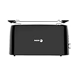 FAGOR - Tostador LONGTOAST Duo de doble ranura larga 1550W de potencia y exterior completo negro birllante. 6 niveles de tostado. 3 funciones integradas.