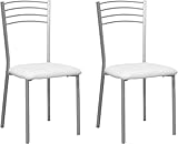 SHIITO | Pack de 2 Sillas de Cocina con Asiento de Polipiel Blanca | Estilo Elegante y Moderno | Ideal para Cocinas y Comedores | Modelo Sintra