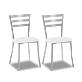ASTIMESA SCRRBL Dos sillas de Cocina, Metal, Blanco, Altura de Asiento 45 cms