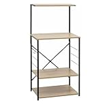 Acomoda Textil – Mueble Auxiliar Madera para Cocina. Estantería Diseño Industrial con Niveles para Almacenamiento y Soporte para Microondas, Estable, Espacioso y Resistente. (Mueble, 60x40x123 cm)