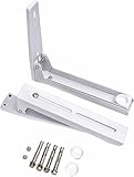 2 Piezas Soporte Microondas Pared Plegable, Soportes para Microondas de Acero inoxidable Soporte Horno y Microondas Pared Extensible, Soporte para Colgar Microondas Pared con Accesorios de Montaje
