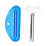 2 Piezas de Exprimidor de Tubos de Pasta de Dientes, Rolling Toothpaste Squeezer, para Pasta de Dientes, Pigmento, Crema de Manos(1 prensa Tubo de Metal, 1 prensa Tubo de Plástico)