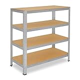 shelfplaza® 115x120x40cm HOME Estanteria galvanizada/Estanterias metalicas 4 baldas/Estanterías fuertes capacidad carga 175kg / Estanteria de pie resistente y estante de almacenamiento garaje