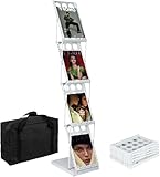 THCTYRP Soporte para catálogos, revistas, soporte plegable de 4 capas A4, soporte para folletos de una cara, soporte vertical de pie para revistas de moda