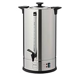 METRO Professional Cafetera/Urna de café GCM4015, Caldera Catering Comercial, acero Inoxidable, 15 L, 100 tazas, 1650 W, indicador nivel de agua, función conservación del calor, plata