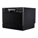 MEDION Lavavajillas de sobremesa DWT60 (capacidad para 6 cubiertos, 7 programas de limpieza, programa ECO, pantalla LED, 47 dB, MD37496) negro