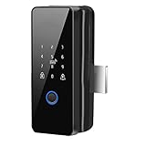 CosyCaya Cerradura de Puerta Inteligente Tuya Wifi una Prueba de Agua Cerradura de Llanta ElectróNica con Huella Digital para Puerta de Vidrio, Estilo 3