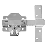 Amig - Cerrojo de Sobreponer para Puertas con Cilindro de Seguridad y Pestillo de Apertura - Acero - Color Plateado - Cilindro 70 mm - Incluye 5 Llaves de Punto - 88 x 153 mm