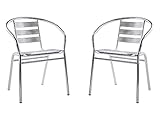 Venta-Unica - Conjunto de 2 sillas de jardín de Aluminio - Montmartre