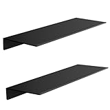 HNVNER Estante Negro, Longitud 40cm, Estanteria Pared Set de 2, Metálica para Baño, Baldas para Dormitorio, Sala de Estar, Ducha