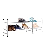 ZAPATERO DE METAL ESTANTERIA METALIZA PARA ZAPATOS EXTENSIBLE 62 A 115 CM 2 BALDAS HASTA 12 PARES