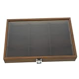 PRETYZOOM Caja organizador porta reloj para hombre con tapas vitrina de joyería trinket joyero vintage joyero para relojes joyero de madera organizador de joyas con tapa transparente Vidrio