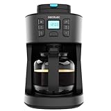 Cecotec Cafeteras de Goteo Coffee 66 Grind & Drop. 1086 W, Molinillo de Cuchillas, Hasta 12 Tazas, Tecnología Extremearoma, Cafetera de Goteo Digital, En Acero Inoxidable, Apagado Automático