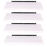 EUGAD Estantería Pared Madera Blanco Estante Flotante Juego de 4 para Colgar Libro CD en Cocina Salon Dormitorio 30cm 0086QJ-4