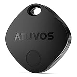 ATUVOS Air Tag Smart Tracker 1 Pack Negro, Localizador de Objetos Bluetooth Funciona con Buscar Apple (Sólo iOS, Android no Compatible), Buscador para Llaves, Billeteras, Equipaje.Batería Reemplazable