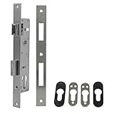 Amig - Cerradura de Embutir para Carpintería Metálica Mod. 720E | 22 mm | Para Cilindro Europerfil de Leva de 15 mm | Picaporte Reversible | Acero Inoxidable