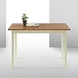 ZINUS Mesa de comedor de madera Becky de 114 cm, Mesa de cocina de madera maciza estilo casa de campo, Montaje sencillo