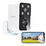 ieGeek 2K Camara Vigilancia WiFi Exterior/Interior, Panorámica de 180, Conexión WiFi6, AI Smart Detection, Cámara de Vigilancia sin Cables de 5200mAh, Almacenamiento Local/Nube, Compatible Alexa