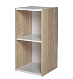Iris Ohyama Estantería Espacio Ahorrador Wide 2 Niveles, Marrón Claro, Ajustable, Multiuso, Modular, para Sala, Oficina, Habitación, Organizadora, Librería, Montaje Fácil, UB-6030