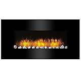 Classic Fire AJ15-S Vancouver - Calefactor de Pared con Efecto Chimenea, Mando a Distancia, 2000 W, Negro, 105,5 cm