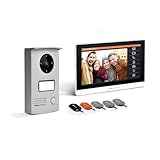 SCS Sentinel Videoteléfono doméstico, videoteléfono con cable, videoportero para puerta, intercomunicador con pantalla táctil con tarjetas Visodoor, blanco, RFID R7+, PVF0042
