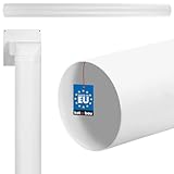 KOTARBAU® Tubo de ventilación de 150 cm, Canal redondo, Ø 125 mm, Tubo de plástico redondo, Blanco, Sistema de tubos redondos de PVC, Conexión de tuberías, Conducto de escape, Conducto de suministro