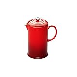 Le Creuset Cafetera de prensa de cerámica de gres, 1 L, Cereza, 91028200060000